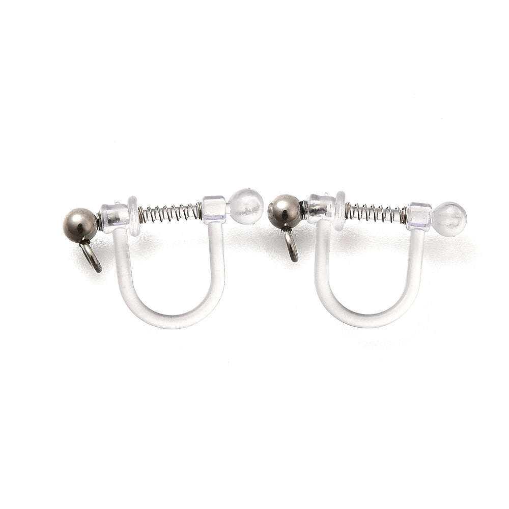 Clip on 3.5mm ball 201 stainless steel & plastic finding  x 10 pieces