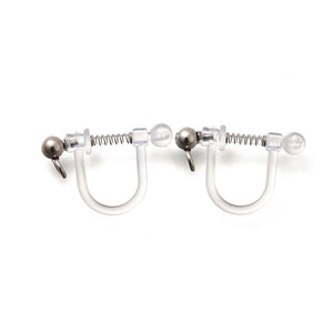 Clip on 3.5mm ball 201 stainless steel & plastic finding  x 10 pieces