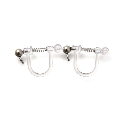 Clip on 3.5mm ball 201 stainless steel & plastic finding  x 10 pieces