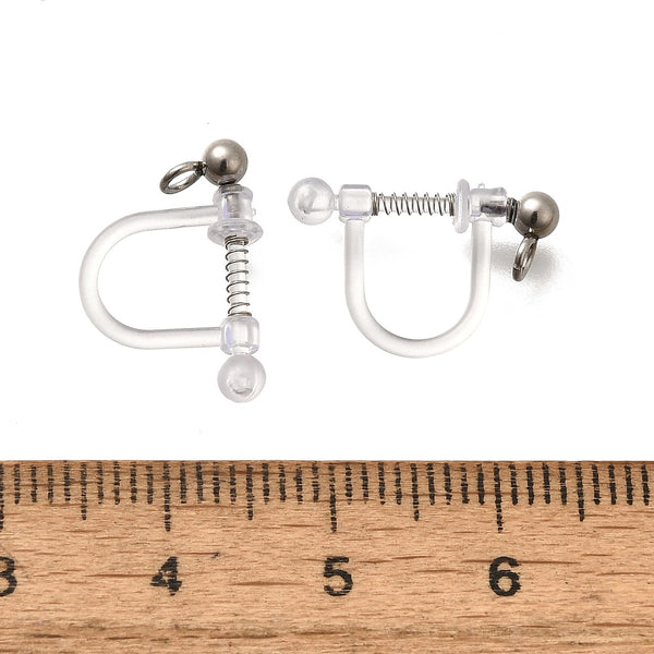 Clip on 3.5mm ball 201 stainless steel & plastic finding  x 10 pieces