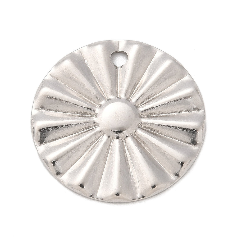 Stainless steel round charms x 8 pieces