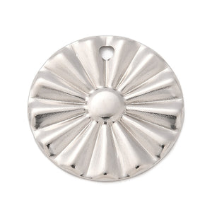 Stainless steel round charms x 8 pieces