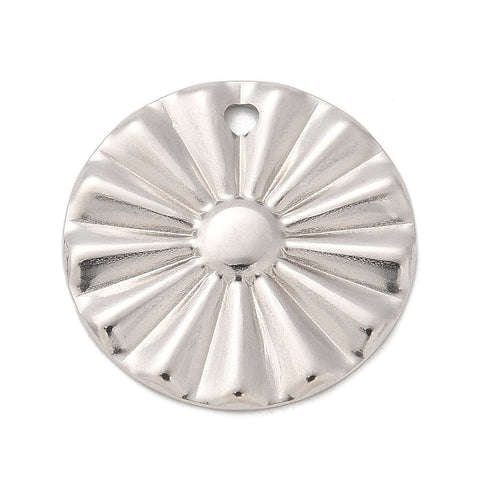 Stainless steel round charms x 8 pieces