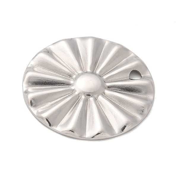 Stainless steel round charms x 8 pieces