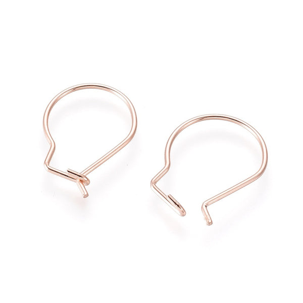Rose Gold Kidney shape 304 stainless steel earring hoops x 10