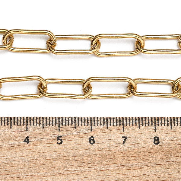 Gold stainless steel plated bracelet large links  x 1