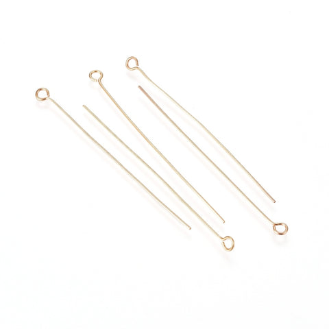 5cm eye pins, gold plated stainless steel  - 10 x pieces
