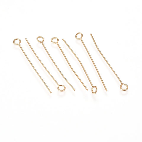 3cm eye pins, gold plated stainless steel  - 10 x pieces