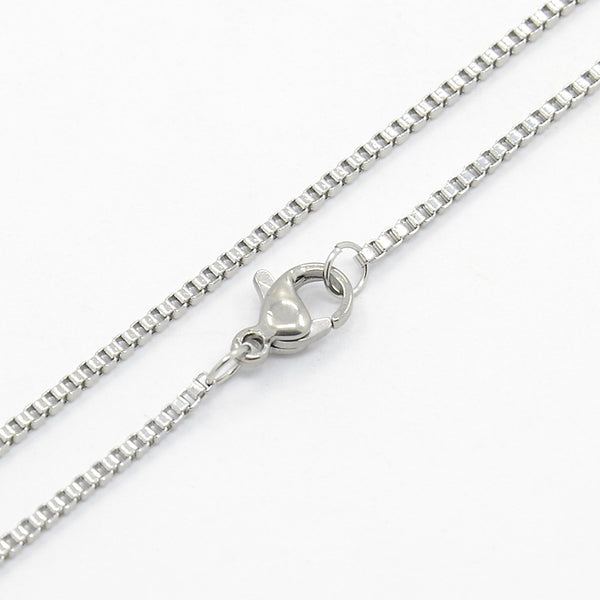 45cm box stainless steel necklace  x 1 piece