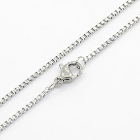 45cm box stainless steel necklace  x 1 piece