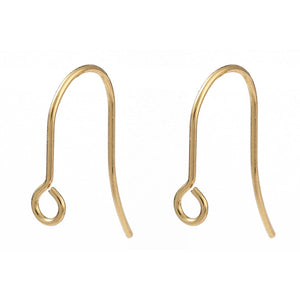 Genuine 18K gold plated stainless steel front facing hooks x 20 pieces