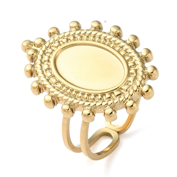 Oval Framed 304 stainless steel bezel rings x 1 piece