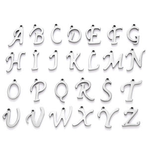 Stainless steel initial charms - full alphabet set