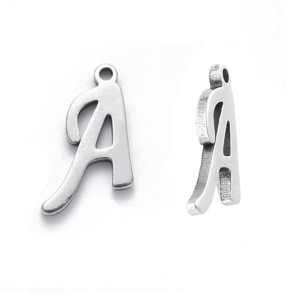 Stainless steel initial charms - full alphabet set