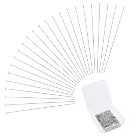 Flat head pins, stainless bulk pack 500 pieces mixed sizes