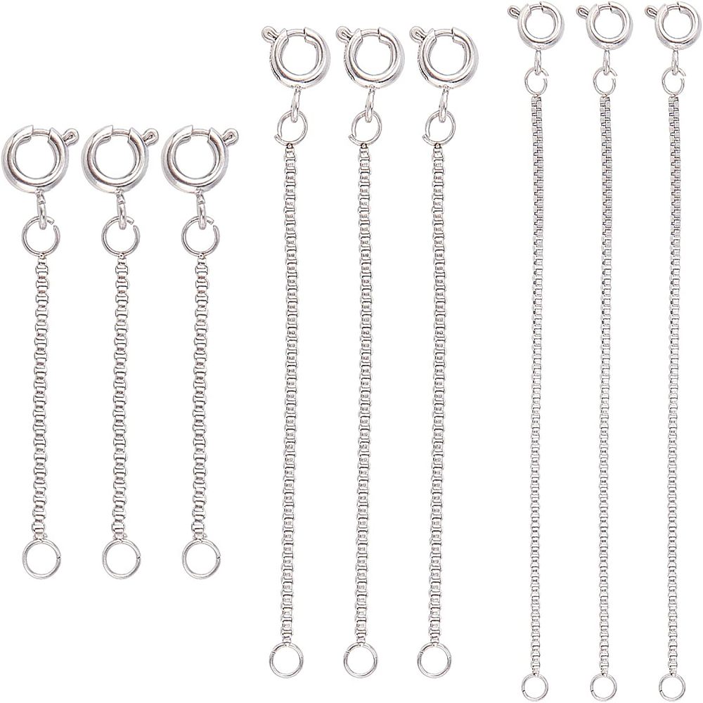 Stainless steel extender chain pack of 15. 3 x lengths