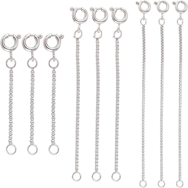 Stainless steel extender chain pack of 15. 3 x lengths