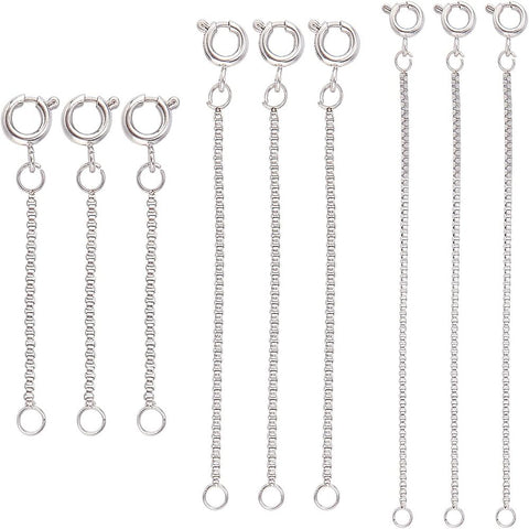 Stainless steel extender chain pack of 15. 3 x lengths