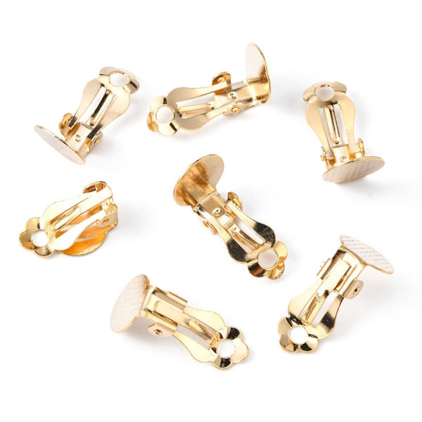 Gold stainless steel clip on base setting bulk pack of 30