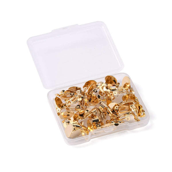 Gold stainless steel clip on base setting bulk pack of 30