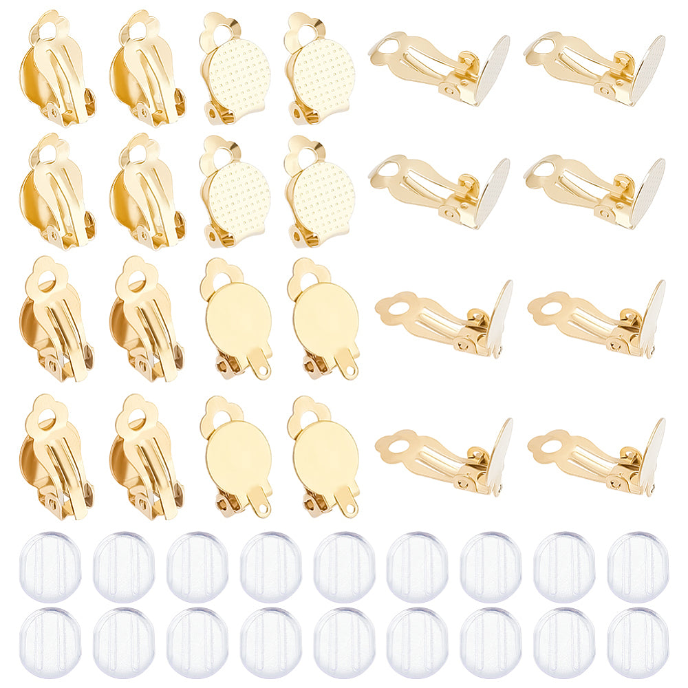 Gold stainless steel clip on base setting bulk pack of 40