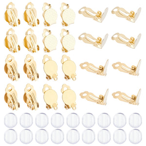 Gold stainless steel clip on base setting bulk pack of 40