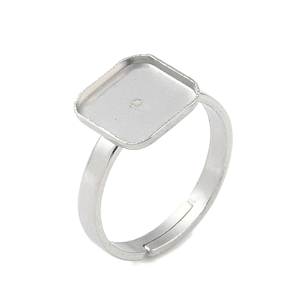 Square bezel 304 stainless steel rings x 1 piece