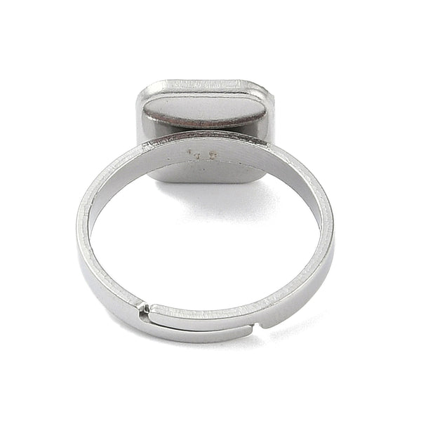 Square bezel 304 stainless steel rings x 1 piece