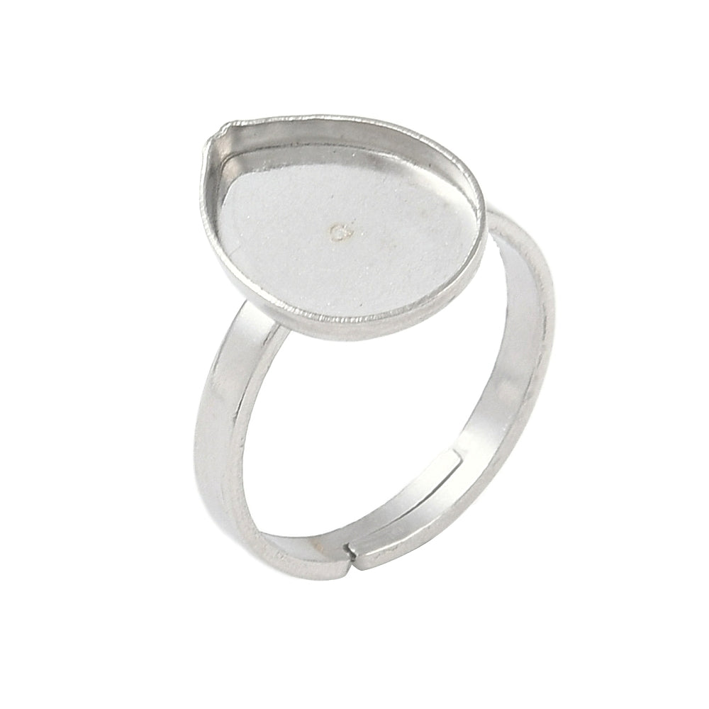 Tear drop bezel 304 stainless steel rings x 1 piece