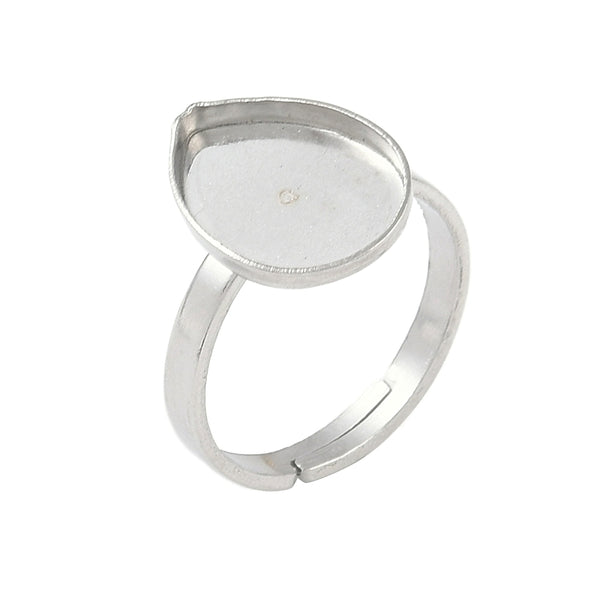 Tear drop bezel 304 stainless steel rings x 1 piece