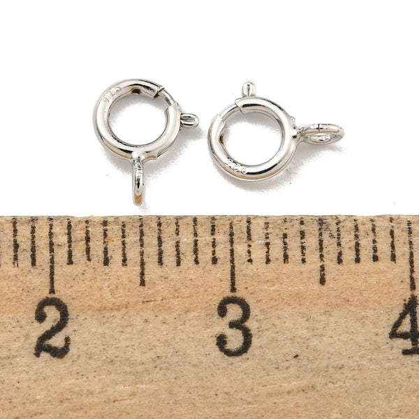 Small 7.5mm x 6mm 925sterling silver spring clasp for necklace connector charm add on x 2
