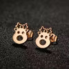 Rose gold plated reindeer stainless steel studs - 1 pair
