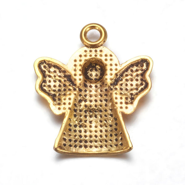 Tibetan gold plated angel charms x 8 pieces