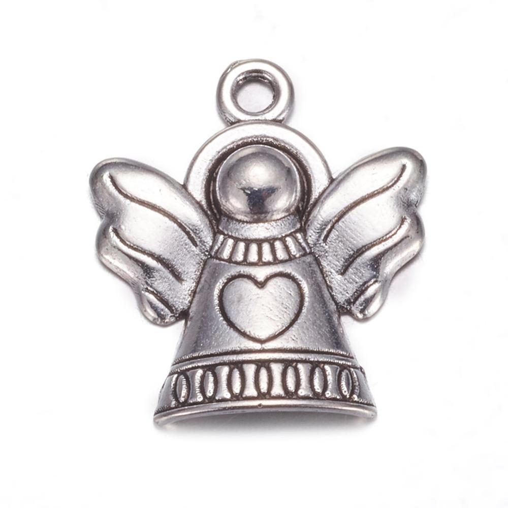 Tibetan silver plated angel charms x 8 pieces