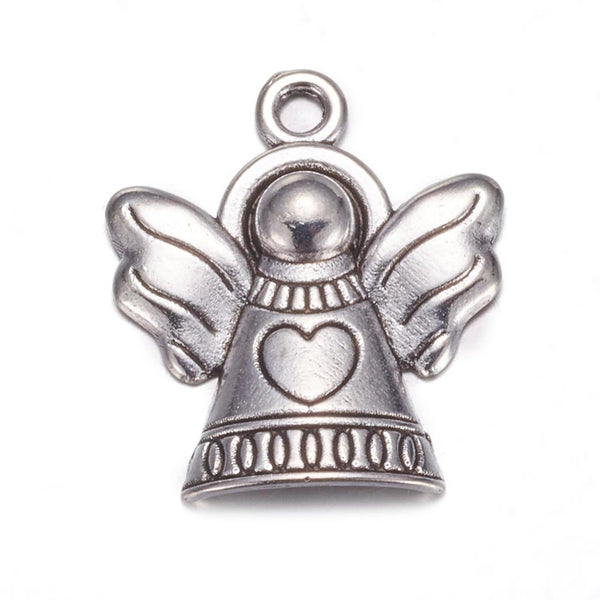 Tibetan silver plated angel charms x 8 pieces