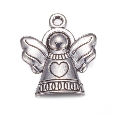 Tibetan silver plated angel charms x 8 pieces