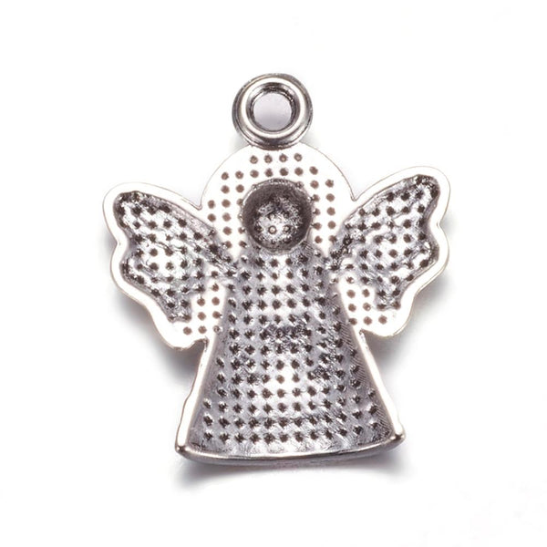 Tibetan silver plated angel charms x 8 pieces