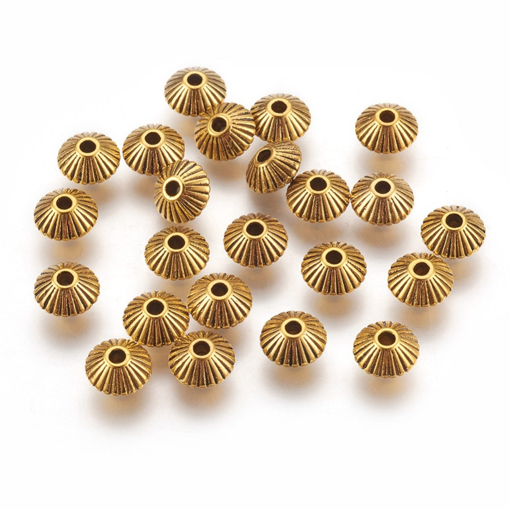 Tibetan gold plated spacer beads x 10 pieces
