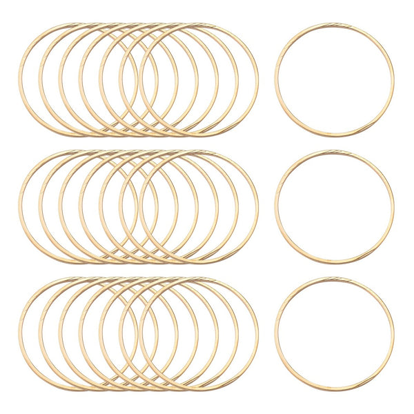 Light gold plated 2.5cm circle charm connector x 10 pieces