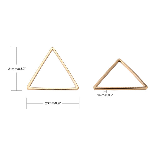 Gold plated triangle charm x 8 pieces