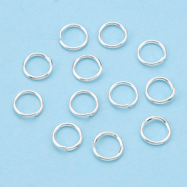 Bright silver plated jump ring bulk pack - 6mm x 100 pieces