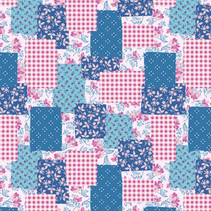 Vintage patchwork pattern water transfer style 5