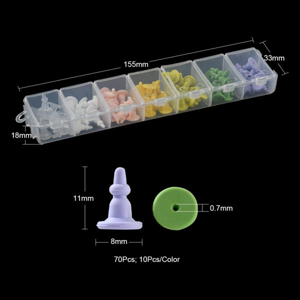 Silicone coloured mix back comfort earring backs x 70 pieces