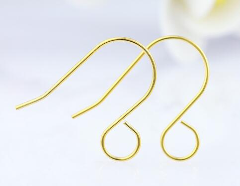 All in one gold plated 316 stainless steel earring hooks x 20 pieces (10pairs) 2.5cm