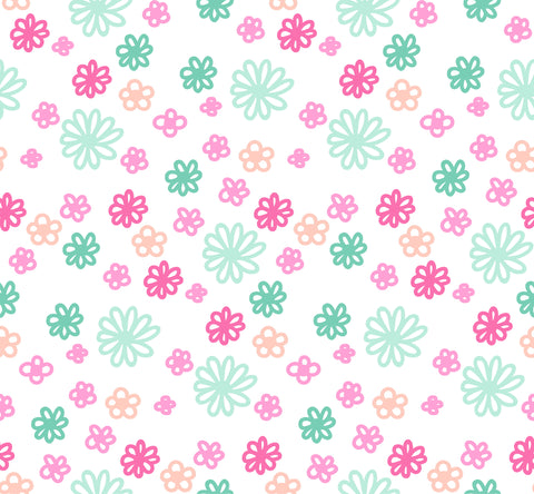 Bright Flowers water transfer paper