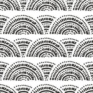 Black and white boho arch lines water transfer paper