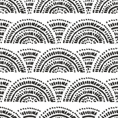 Black and white boho arch lines water transfer paper