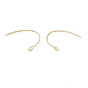 Etched Gold plated stainless steel hooks 2.5cm x 1.6cm x 10 pieces (5 pairs)