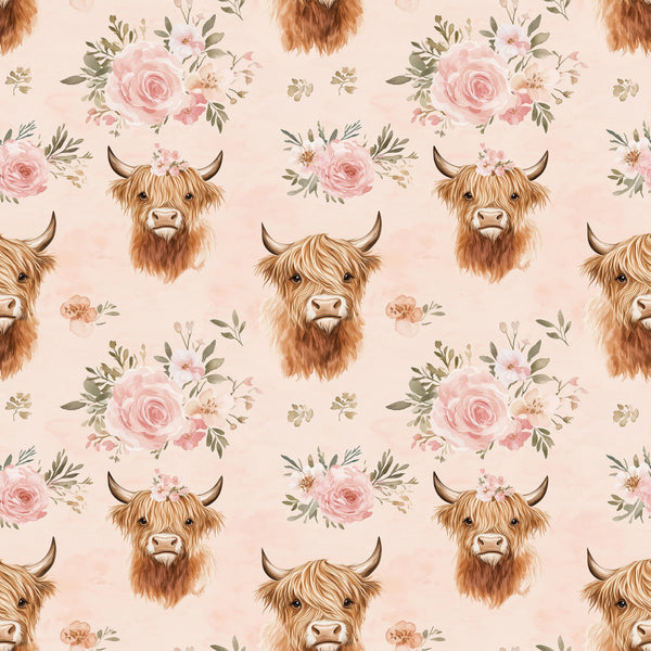 Highland cow pattern Image transfer paper Style 4