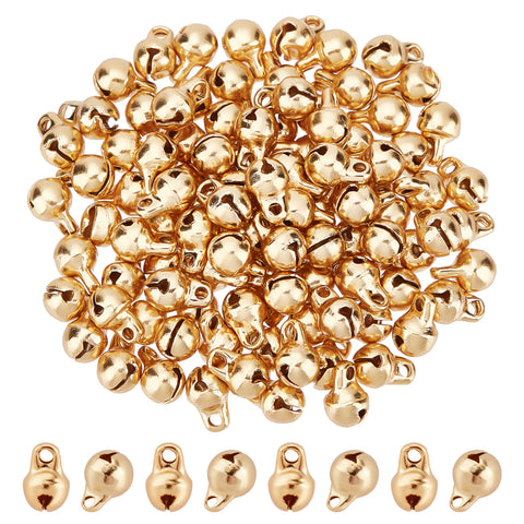 Small jingle bell charms genuine 18K gold plated x 8 pieces
